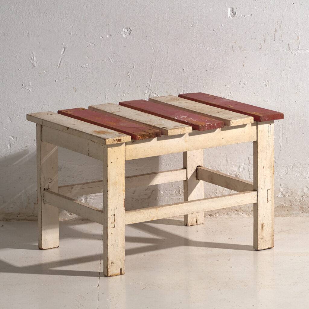 Rustic low bench made of wood – Central Europe, around 1940