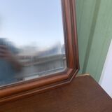 Octagonal beveled wooden mirror 71 x 55