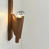 Applique vintage en bois, France, 1950