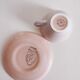Lot de 8 tasses en grès rose