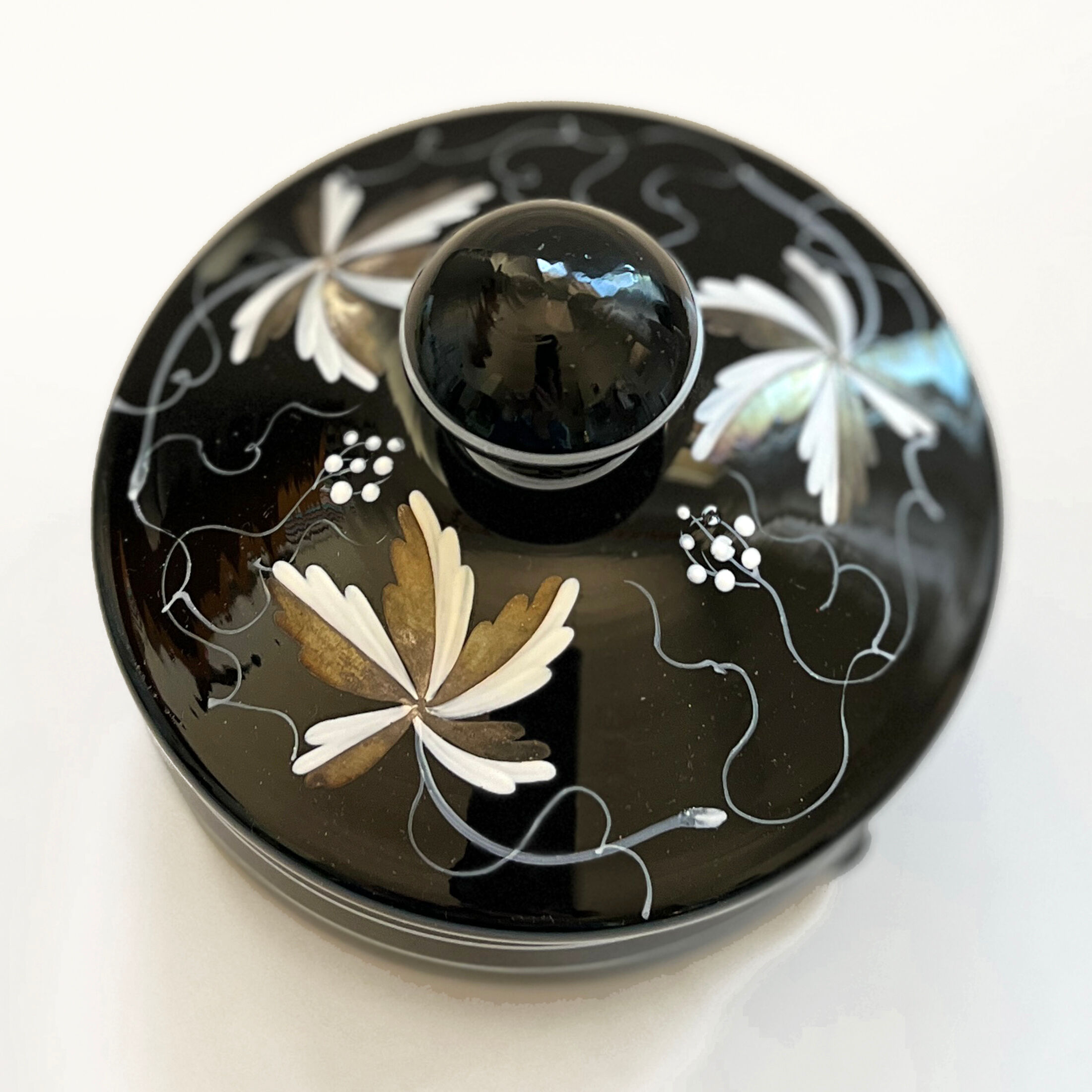 Grossenhein hyalite glass bombonier, germany 1950s