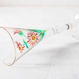 Set of 6 Mid-century Rare Floral Design Champagne Flutes / Italy / 1960s