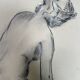 Charcoal drawing, study of a plaster statue of a woman, signed studio piece.
