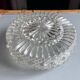 Pair of round vintage moulded glass ceiling lights.