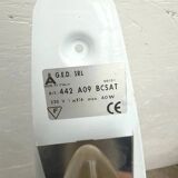 Pair of brass and opaline wall lights, Italy 1980.