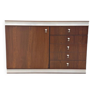 Commode en bois et aluminium,