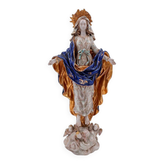 Polychrome faience "Assumption of Mary" by Eugenio Pattarino