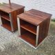 Vintage aluminium and wood bedside tables.