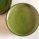 Set 5 plates flat caps dessert in green glazed earth 1960