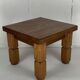 Brutalist square oak side or coffee table, Dutch 1960s