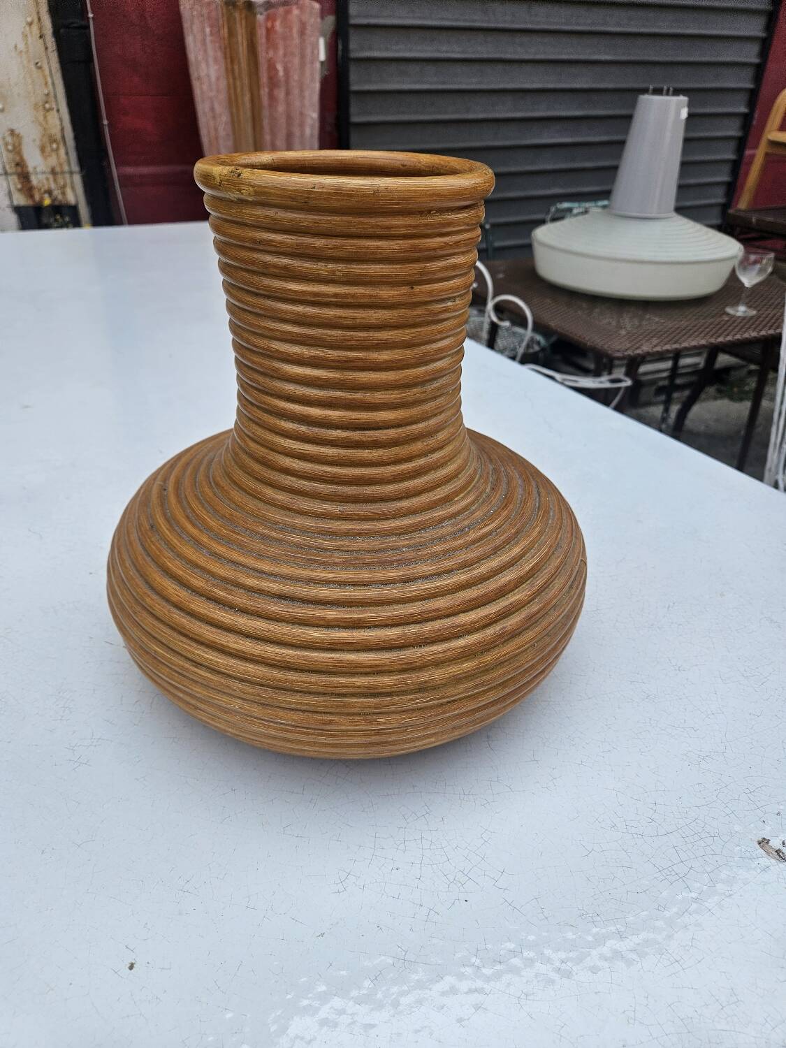 Rattan vase from the 60s