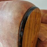 Pair of restored club armchairs, 50s