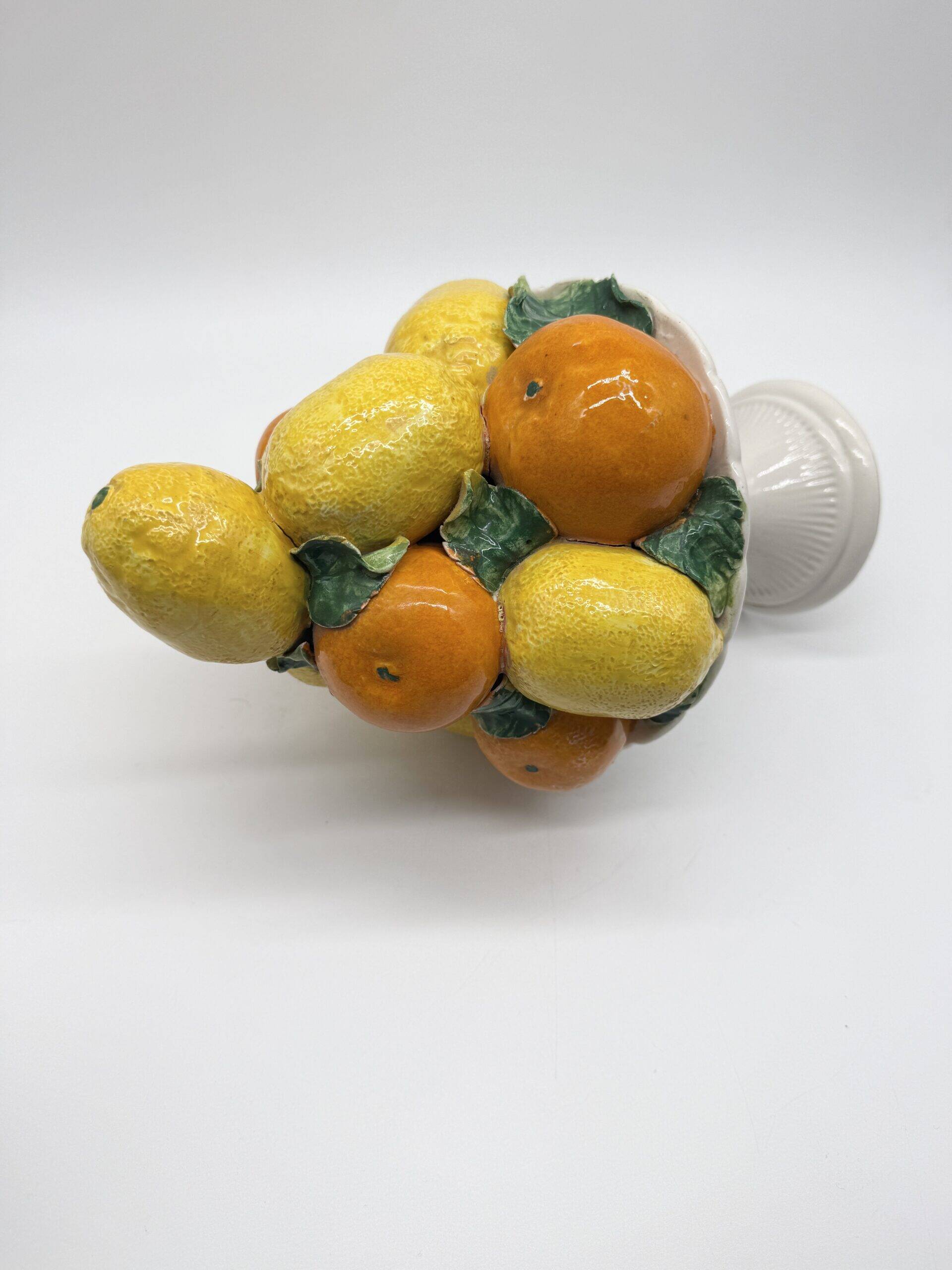 Majolica centrepiece – "Citrus Basket", Italy 1960s