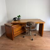 Solid Elm Desk Pierre Chapo B19E – Iconic Design from the 60s - v