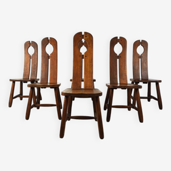 Chaises à repas vintage de Depuydt, Belgique, lot de 6 - 1960