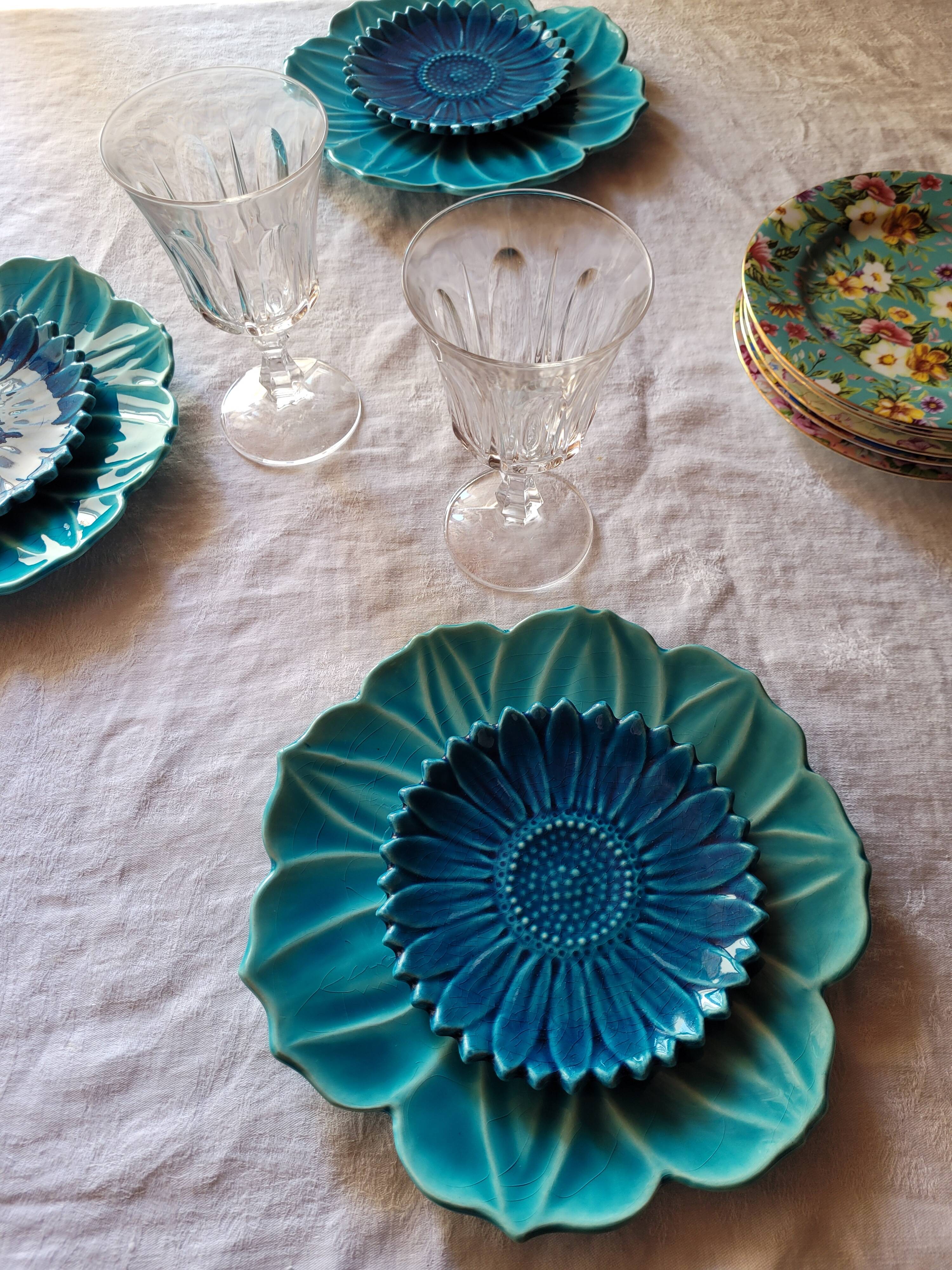 6 assiettes barbotine vintage Vallauris