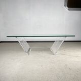 1970s plexiglass coffee table