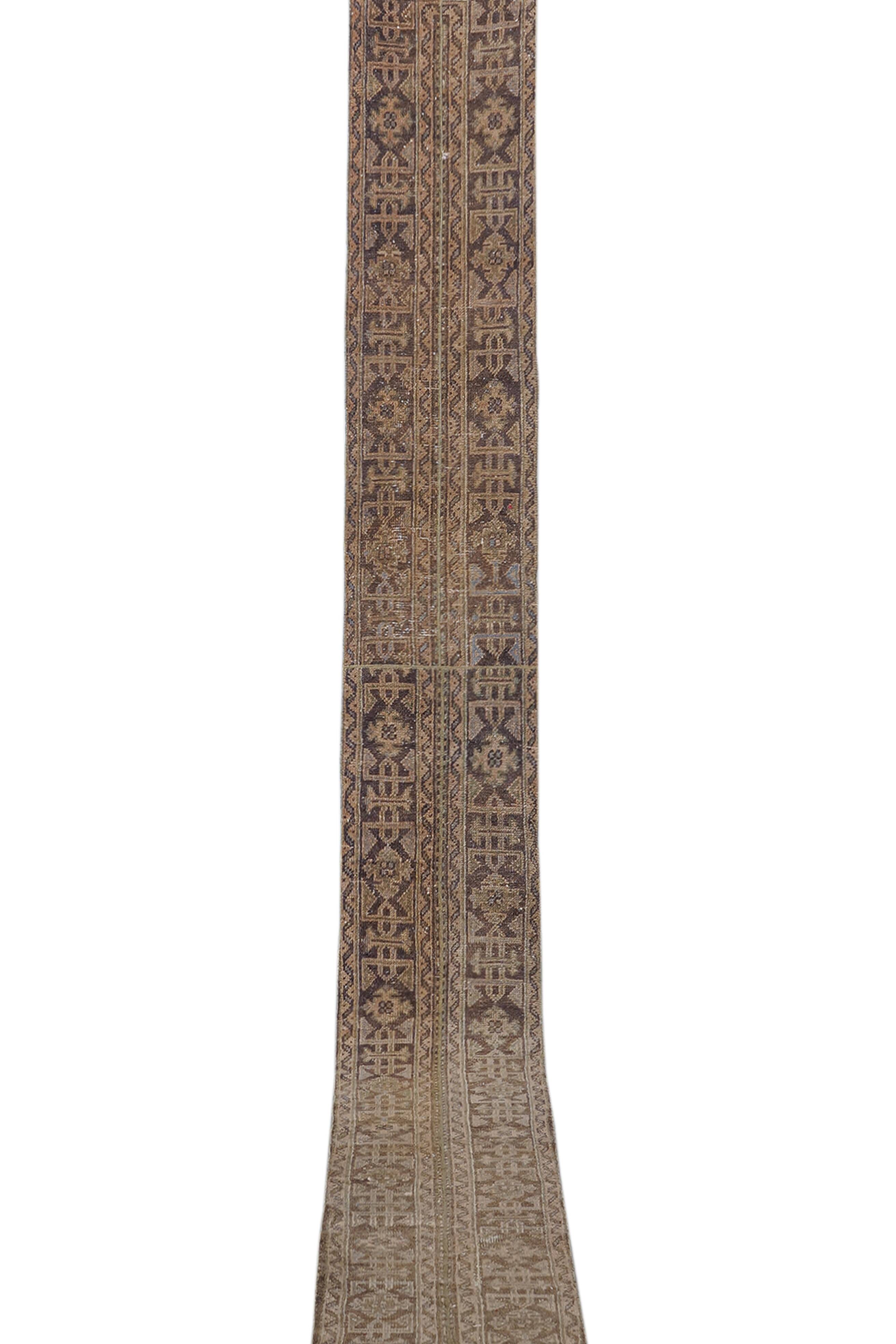 Vintage Turkish Oushak Rug Handwoven 53x560 cm