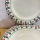 5 plates in faience with red and green flower pattern - ceranord-made in france