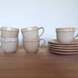 5 cups and saucers in marsh sandstone