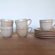 5 tasses et sous tasses en grès du marais