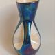 Verceram vase iridescent blue ceramic 60s Height 26,7 cm