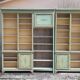 2 library furniture ceruse wood green and gold