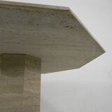 Table de salle à manger à 8 côtés en travertin du milieu du siècle, 1970