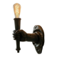 Wall lamp in iron shaped like an arm.
