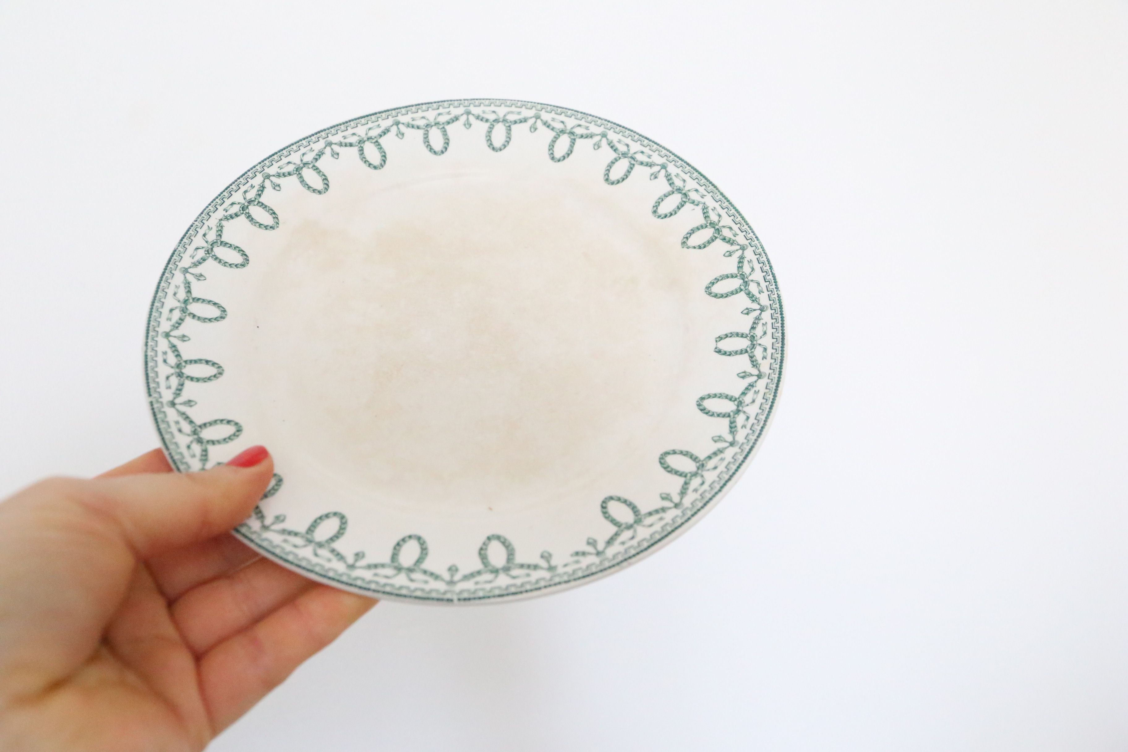 Dessert plate x4, iron earth, Bonparte motif, Boch Frères La Louvière, Belgium