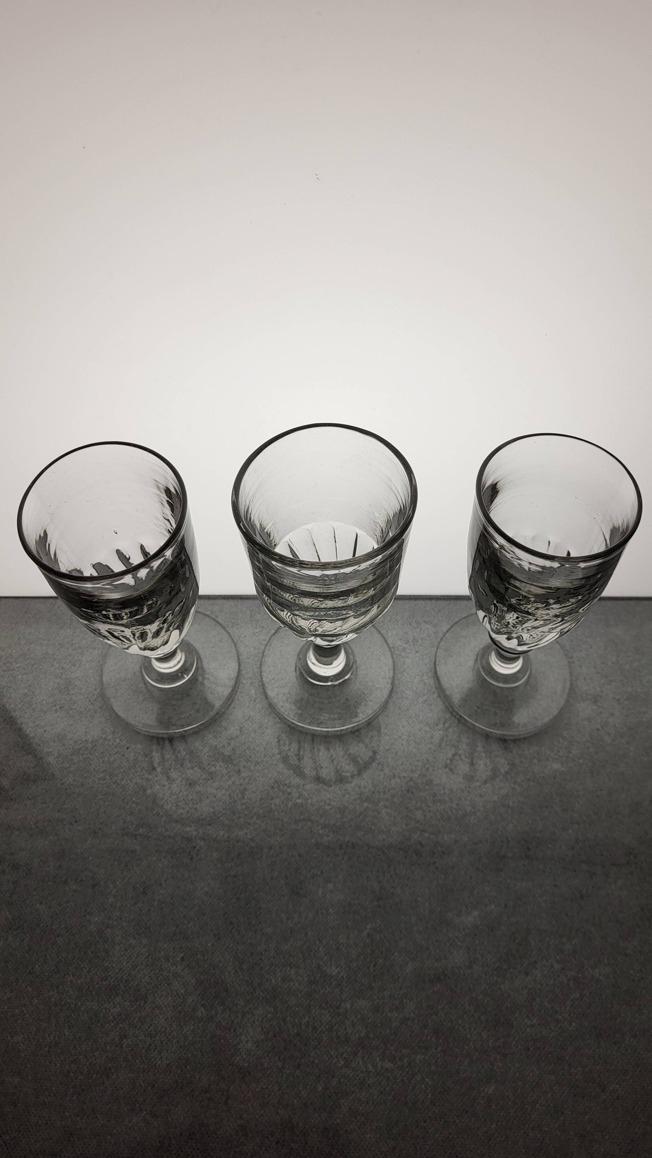 6 19th century wine/absinthe glasses
