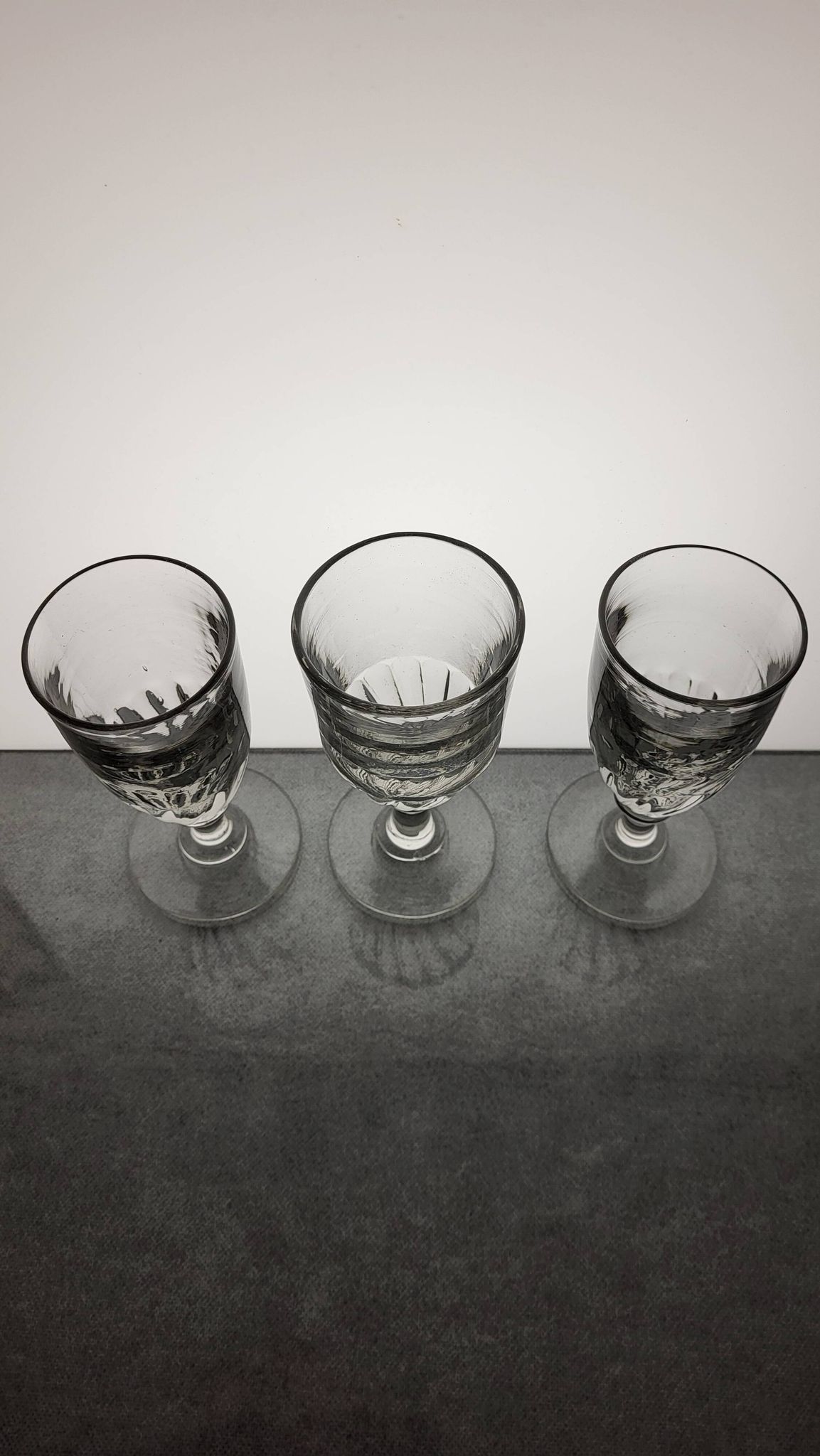 6 19th century wine/absinthe glasses