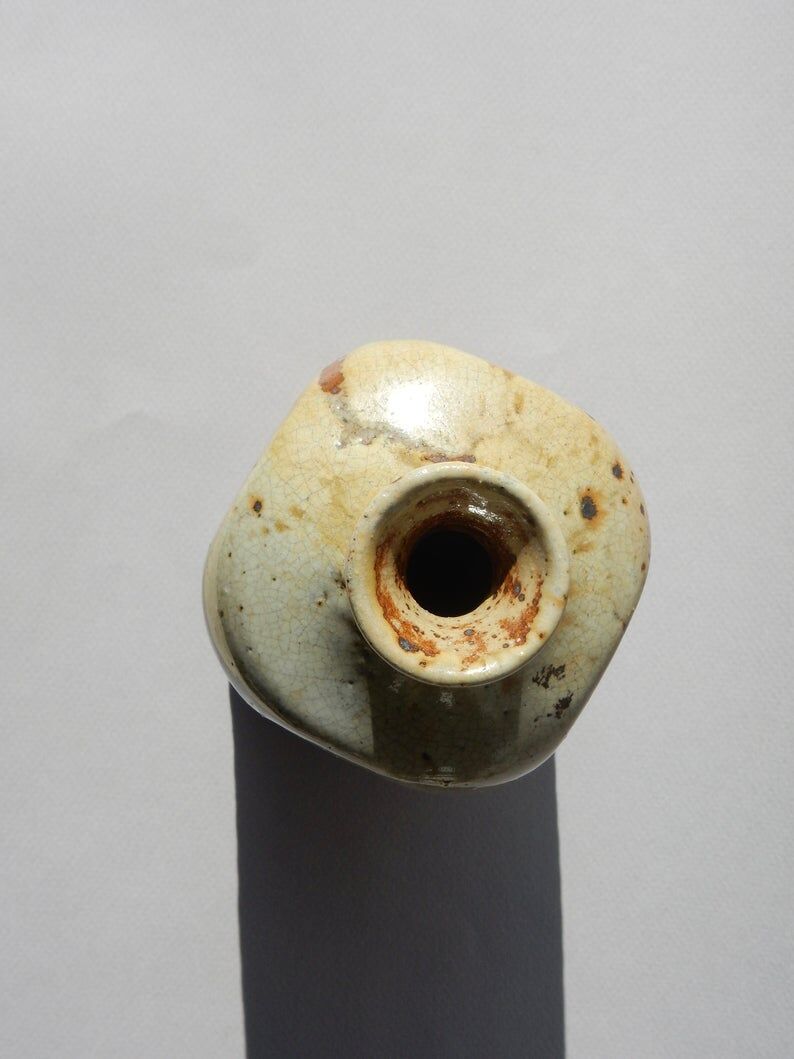 Bouteille en grès pyrité émaillé fabriquée en France