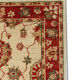Red beige wool rug handmade oriental carpet traditional living room rug- 86x123cm