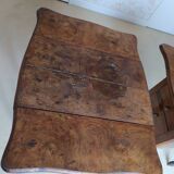 Pair of Louis Philippe style walnut bedside tables / work tables with flap