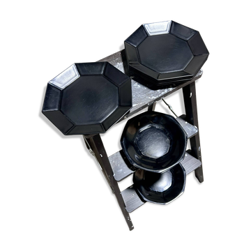 Vintage black Arcoroc plates