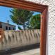 Large old mirror walnut wood frame