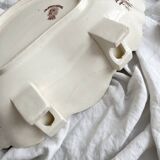 Antique wall fountain in ironstone, "Spring" Gien earthenware, late 19th century