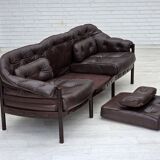 1970s, Scandinavian 3-seater sofa by Arne Norell, furniture leather.