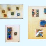 3 Paintings M ELHAIK (Martine, 1962) Mixed media abstract composition canvases