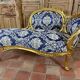 Méridienne/Chaise longue Louis XV dorée - Style Napoléon III