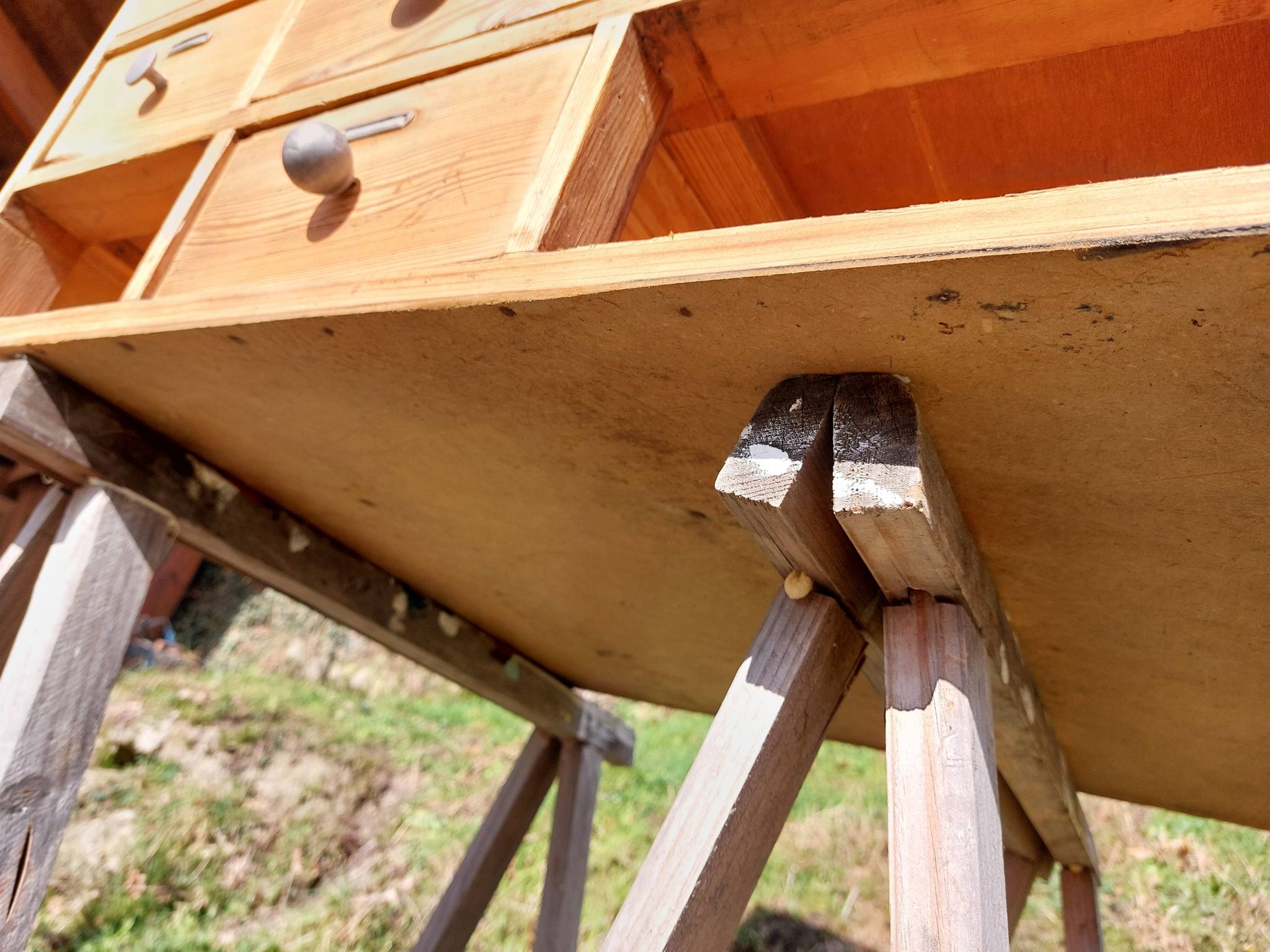 meuble de métier en bois, meuble à tiroirs