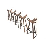 5x Vintage Spanish Brutalist 'Marbella' stool by Confonorm from the 70s