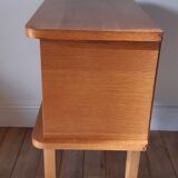 Scandinavian bedside oak compass feet 50-60s
