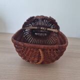 Hippopotamus zoomorphic wicker basket