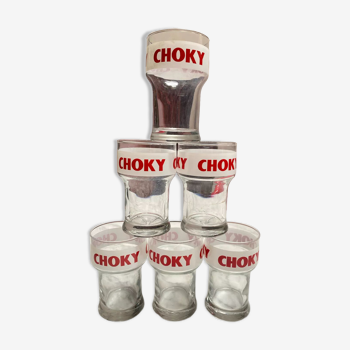Set of 6 glasses of the brand choky vintage