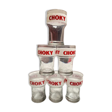 Set of 6 glasses of the brand choky vintage