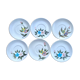 Stoneware dessert plates with floral decoration