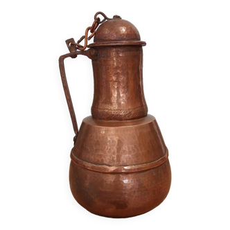 Old Ottoman Hammered Copper Ewer Pitcher