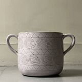 large vase / cache pot in enamelled ceramic signed Robert Picault, Vallauris 1950
